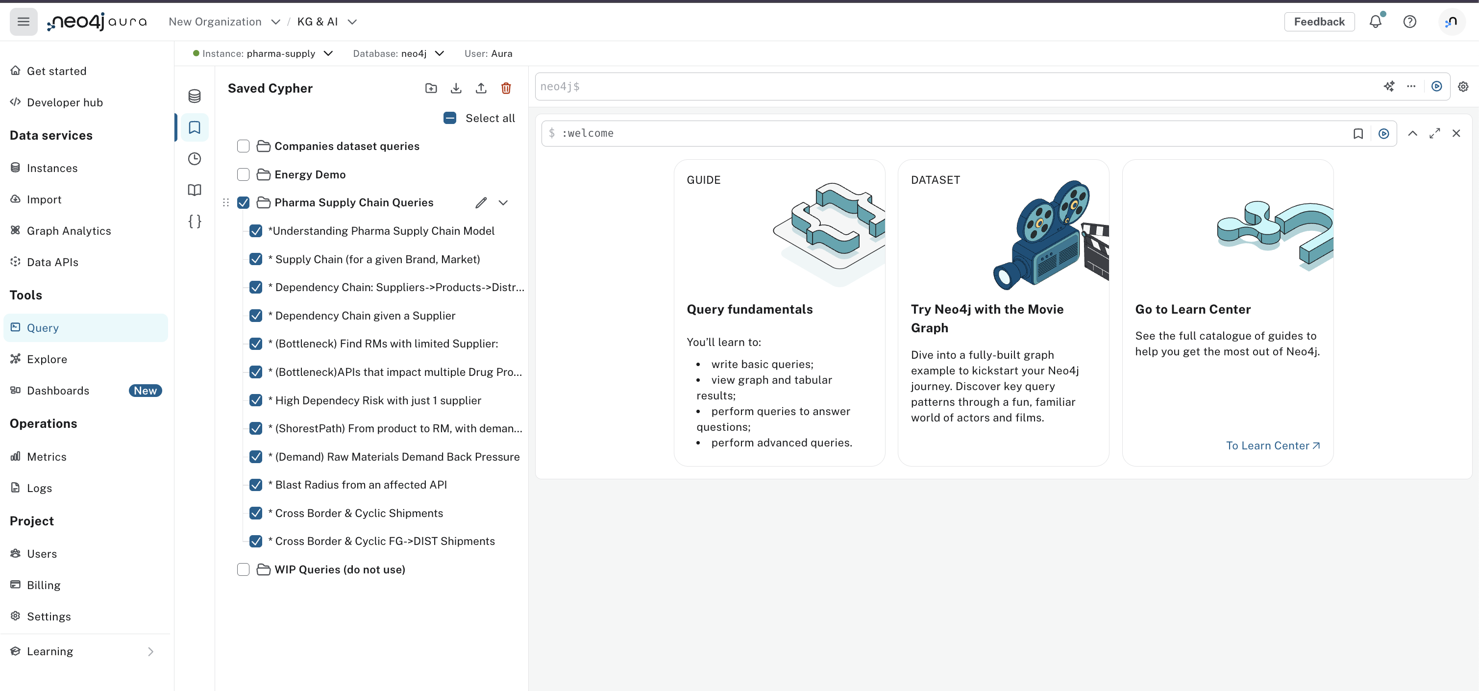 Neo4j Aura Saved Queries