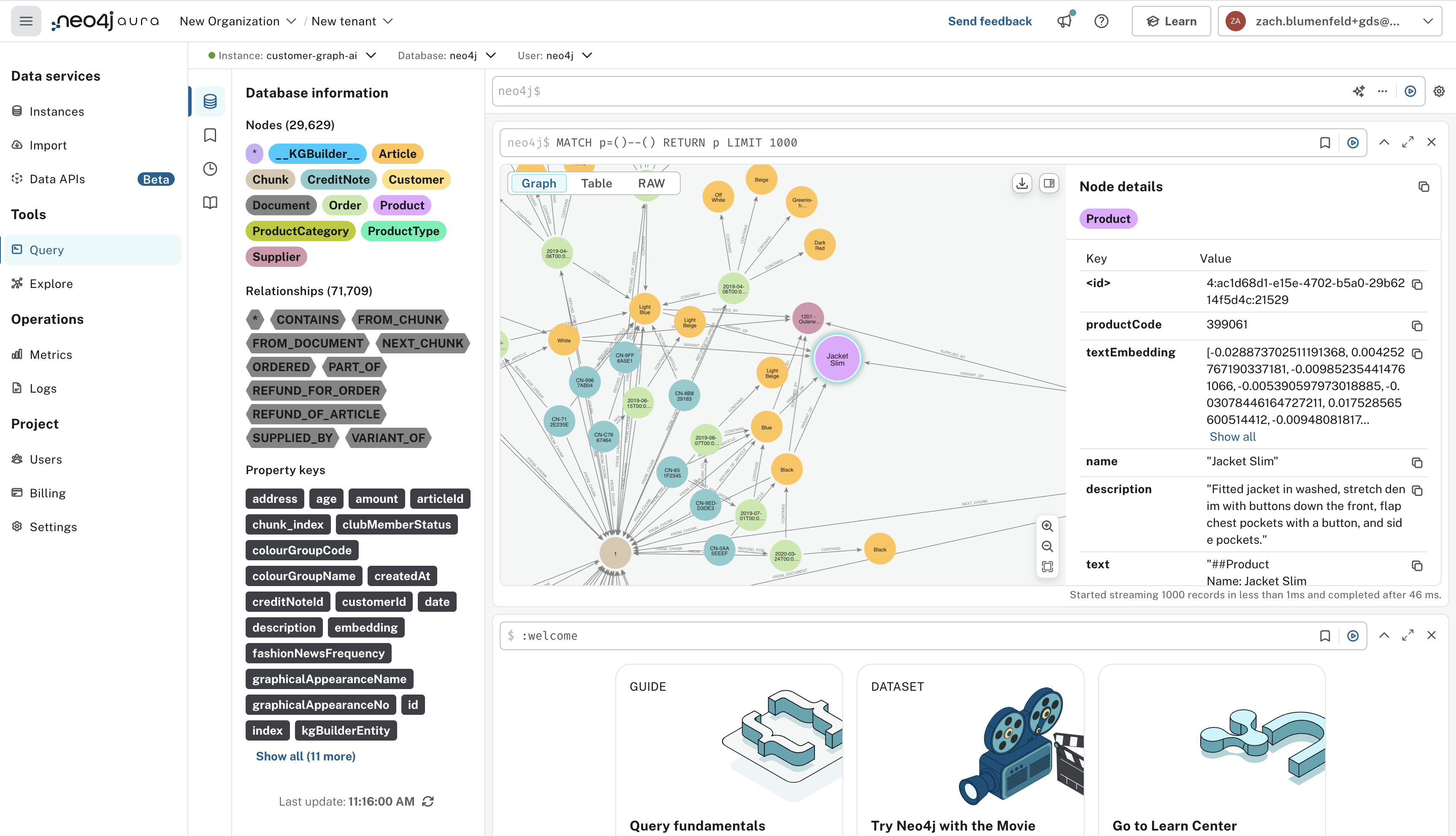 ai customer graph query sample