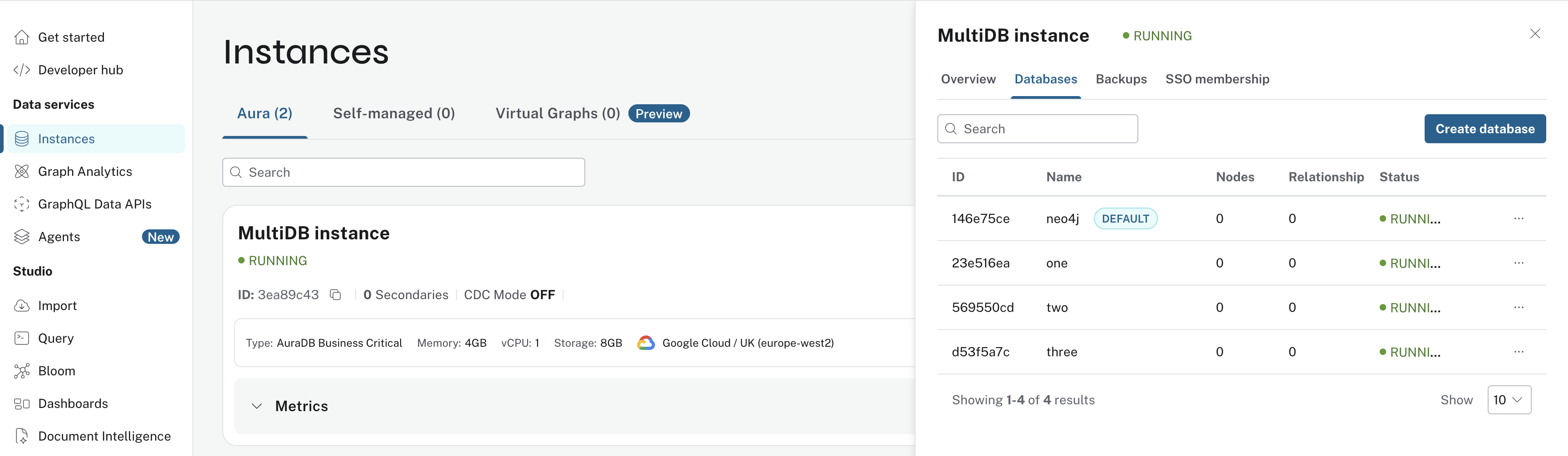 Create database