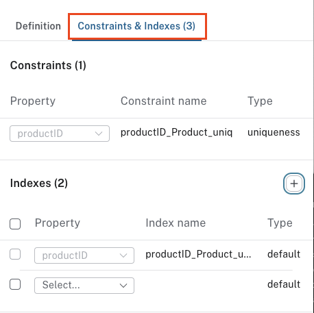 constraints tab