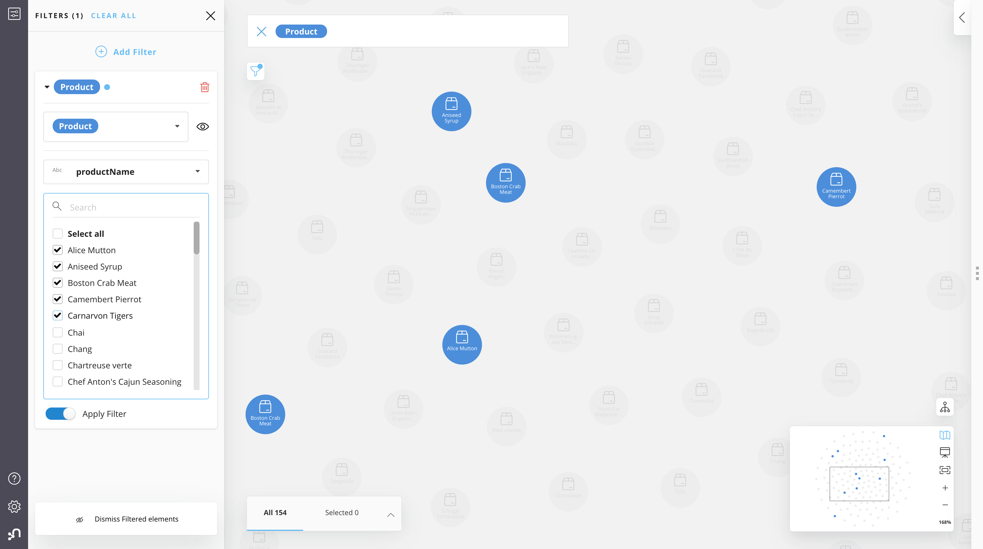 filtering string property