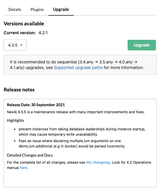 upgrade release notes