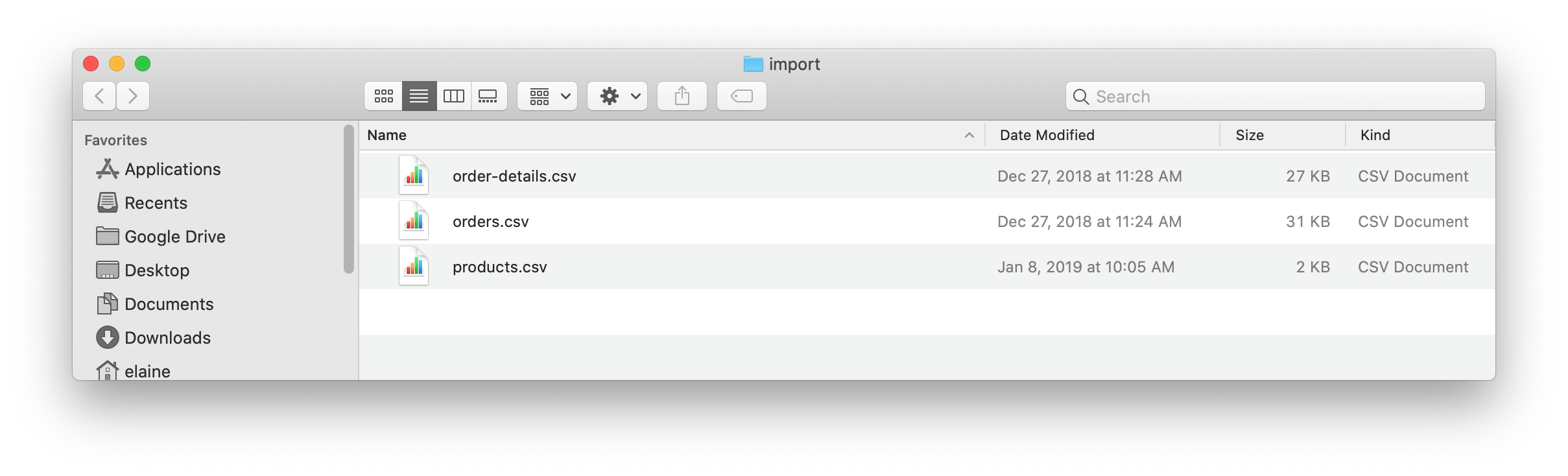 developer desktop csv import files for import