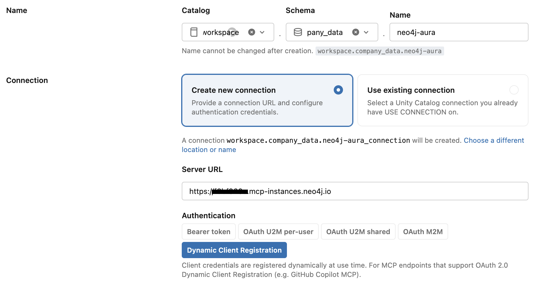 MCP connection configuration