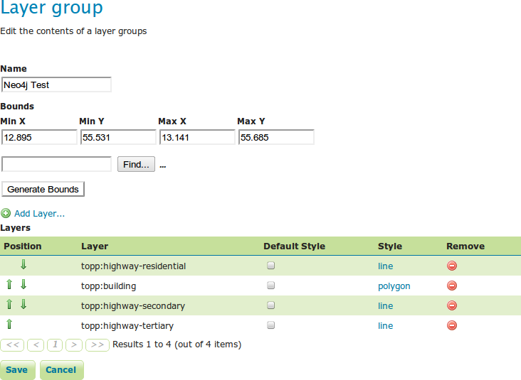 Geoserver 10 layer group settings